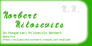 norbert milosevits business card